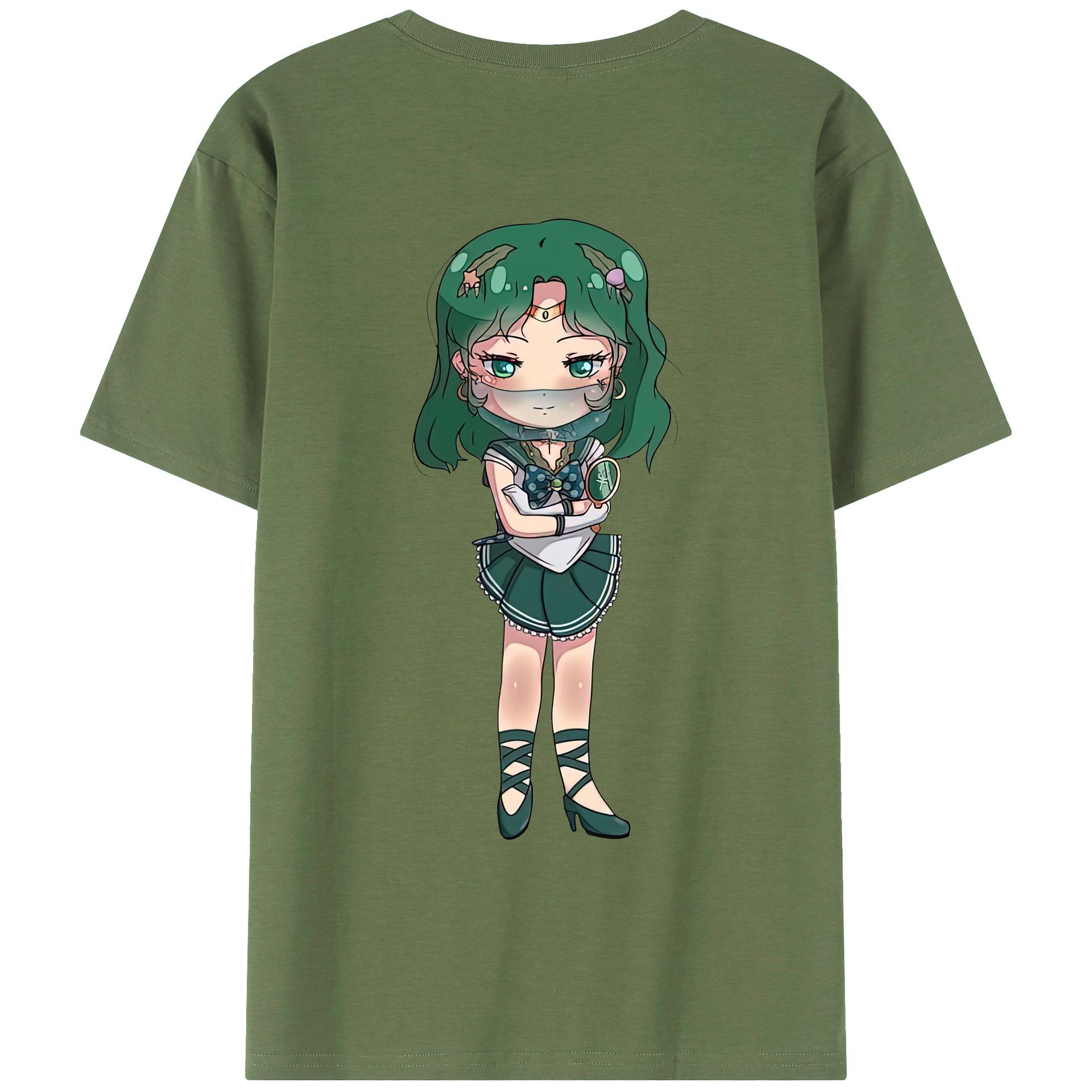 （画像用） 美少女戦士セーラームーン 海王 みちる（かいおう みちる） Sailor Moon Kaiou Michiru 綿100％ メンズ半袖Tシャツ（バックプリント） 通気性